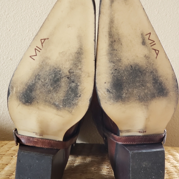 MIA Rockstar Leather Tall Distressed Harness Cowboy Western Boots Brazil Size 6 - Picture 9 of 16